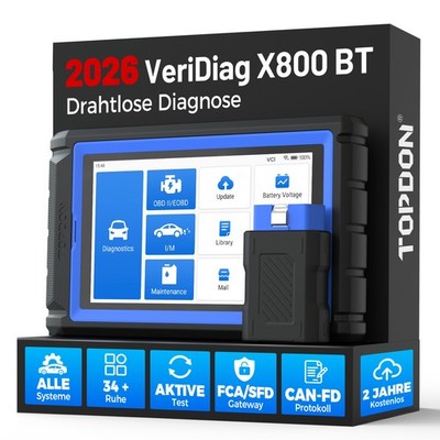 TOPDON VDX800 BT Diagnosegerät 34+ Service Öl SAS Reset Bi-direktional Bluetooth