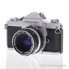 Nikon Nikkormat FT2 Chrome 35mm SLR w/ 50mm f2 Prime Lens EXC 