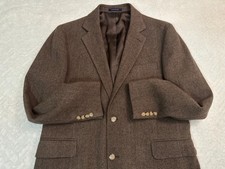 Vintage 2000s Y2K Lands End Herringbone Tweed Sports Coat Blazer Jacket Size 42R