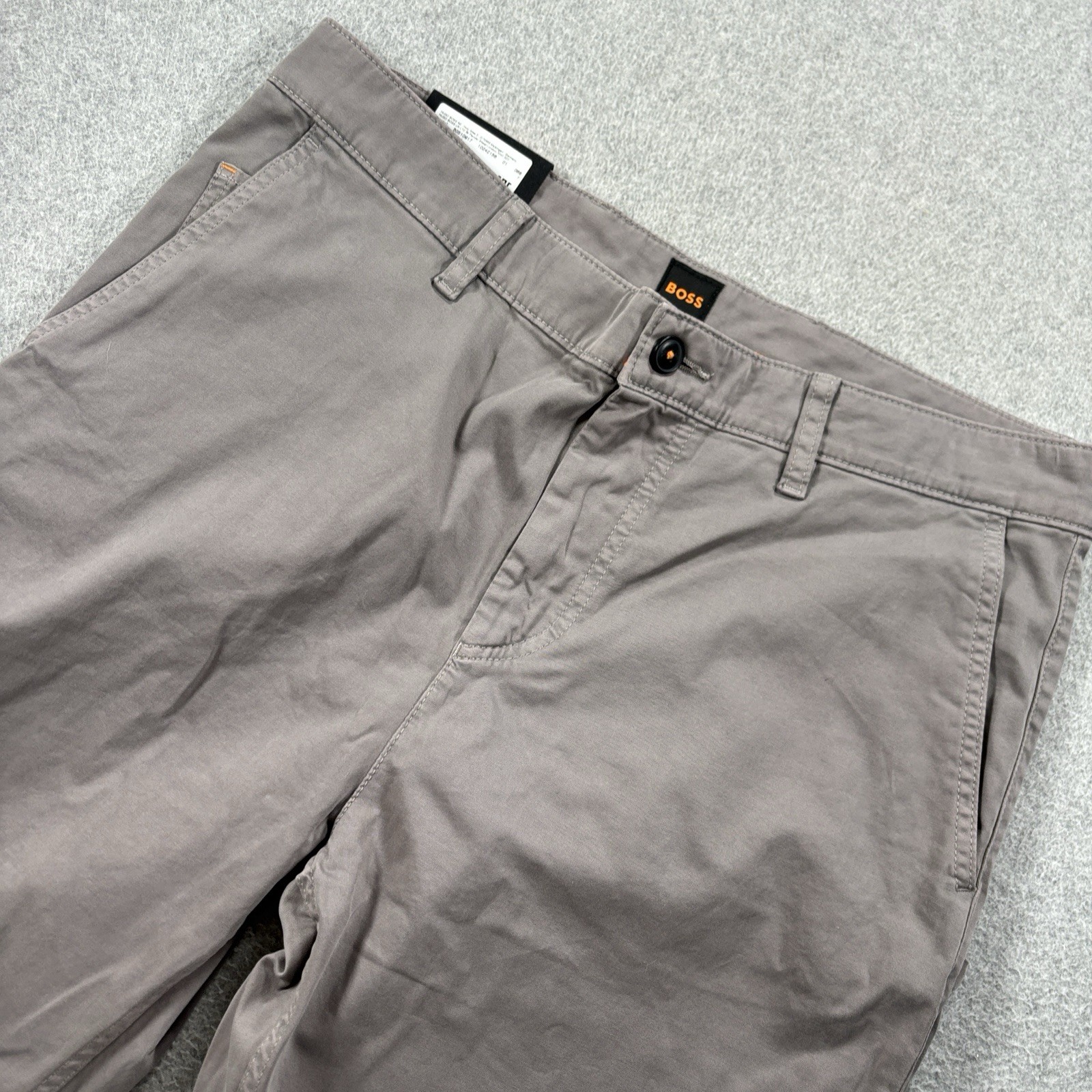 New Hugo Boss Men's Tapered Slim Fit Gray Chinos Pants 35x34 thumbnail 6