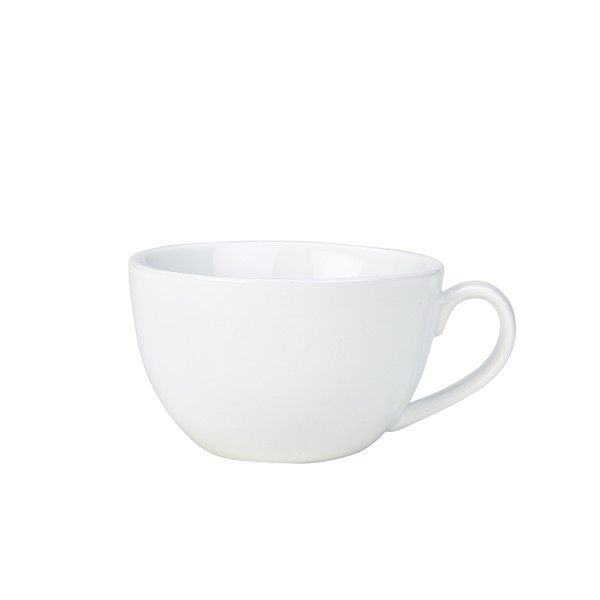 Genware Porcelain White Bowl Shaped Cup For Hotel Restaurant 40cl/14oz Pack Of6