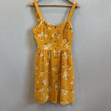Madewell Silk Fleur Bow-Back Dress In Butterfly Garden Yellow Lined Size 6