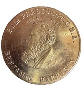 Benjamin Harrison Bronze Token Presidential Civil War Military