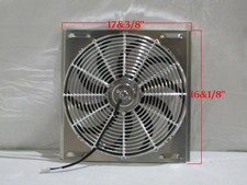 17 X 16 Universal Radiator Fan Shroud And 16 Chrome Plastic Fan 2600cfm