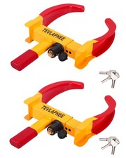 Tevlaphee Wheel Lock Set,Trailer Security Adjustable Anti Theft Trailer Wheel...