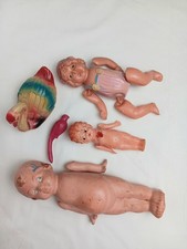 5 Vtg Dolls Birds Celluloid Plastic Porcelain Ceramic Japan