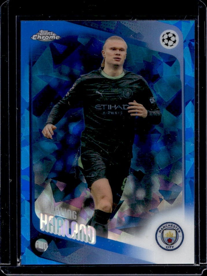 2025-26 Topps Chrome UEFA Sapphire Erling Haaland #181 Man City (A)