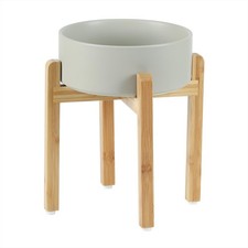 Ceramic 8.2inch Raised Dog Bowl Set, Elevated Feeder with Stand, Food and Wat...