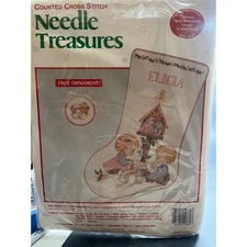 DIY Manger Nativity Cross Stitch Creche Christmas Stocking Kit & Ornament Child