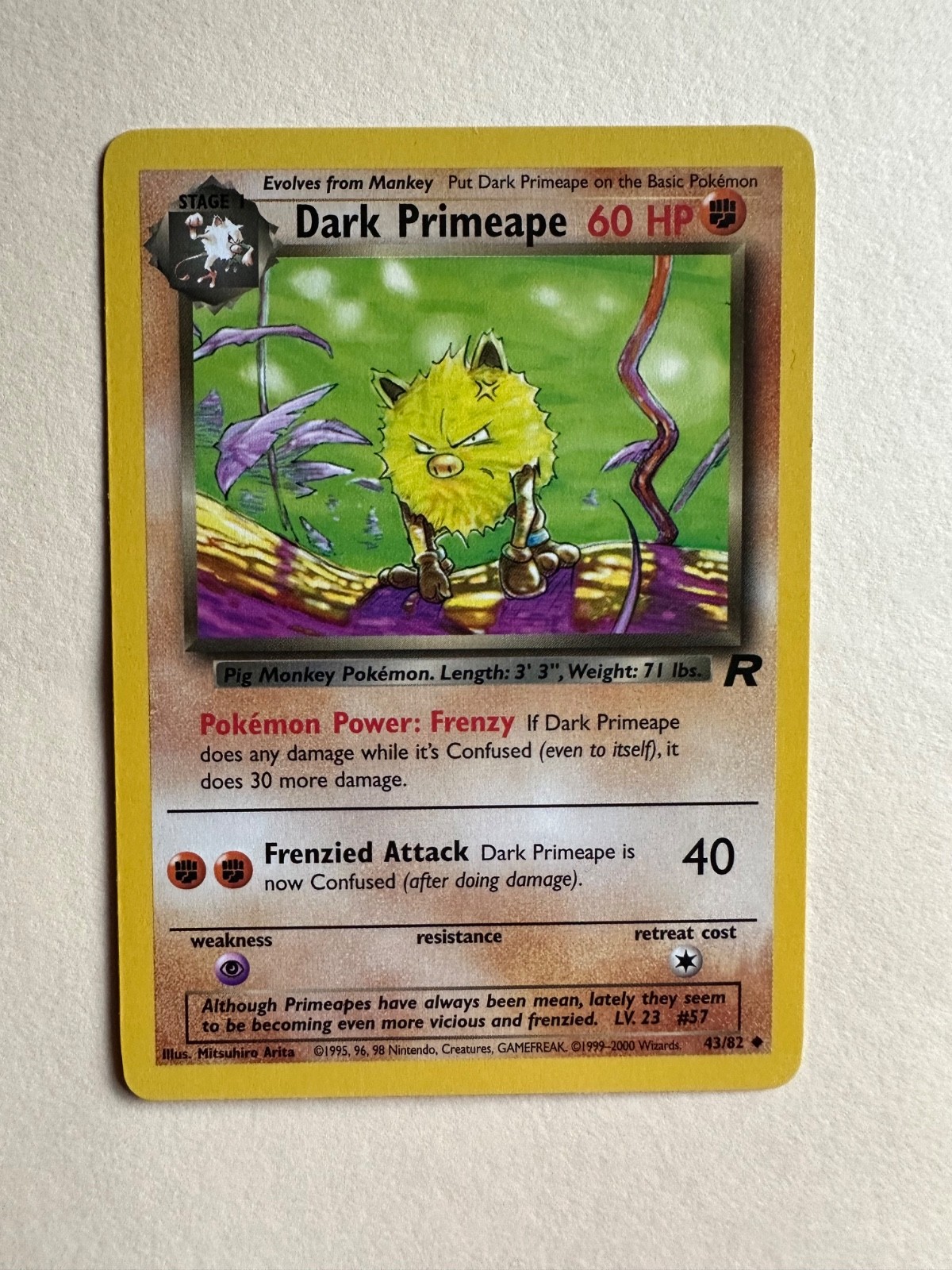 Dark Primeape - 43/82 - Uncommon - Team Rocket - Pokemon Card