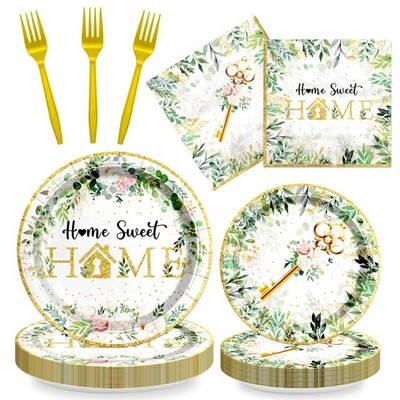BKAILZYX 96PCS House Warming Party Decorations Home Sweet Large, Green
