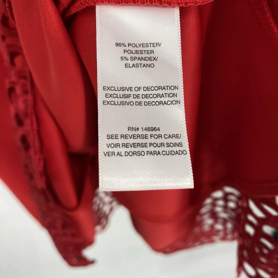 Donna Ricco New York Womens Dress Size 10 Red Fit & Flare Holiday Party - Image 3 of 4