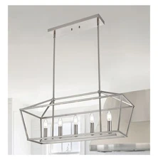 MELUCEE 5-Light Kitchen Island Pendant Lighting, Farmhouse Dining Room Light...