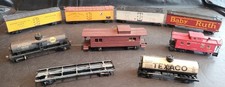 HO Scale Train Lot - Cars from kits, Tracks, Buildings from kits