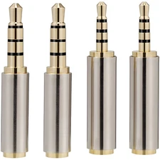 4pc Combo 2.5mm 3.5mm Male Female Aux Audio Adapter Stereo Headphone Mic TRRS