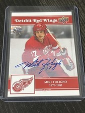 25/26 UPPER DECK DETROIT RED WINGS CENTENNIAL MIKE FOLIGNO AUTO PARALLEL UD