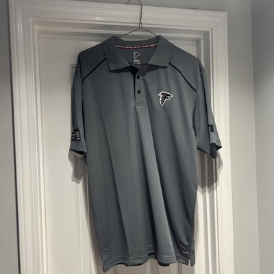 NFL Atlanta Falcons Mens Size L Polo Shirt Gray Pique Knit Rise Up ATL 2022