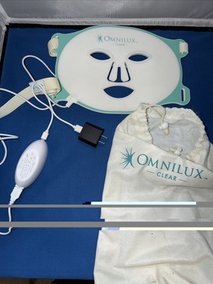 Omnilux Clear LED Face Therapy Mask Anti-Acne Device Open Box Tested (Used)
