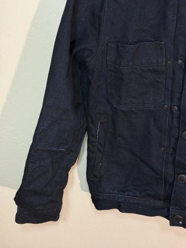 Freenote Classic Cloth Denim Riders Jacket Raw Fleck Indigo Small image 9