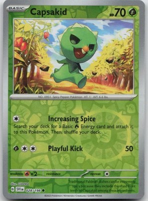 Capsakid Reverse Holo Common SV01: Scarlet & Violet Base Set 028/198 NM