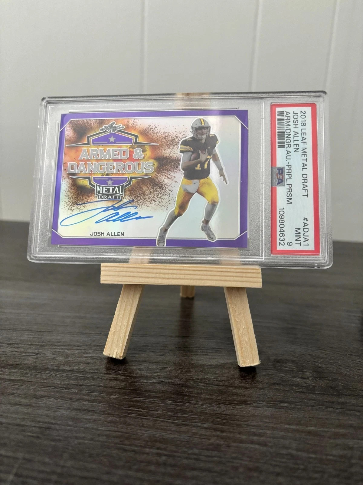 Josh Allen Leaf Metal Draft Armed and Dangerous Autographs #ADJA1 Purple Prismatic