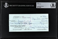 Jesse Owens 1936 Olympics Signed Check Beckett BGS Cert 00017164064