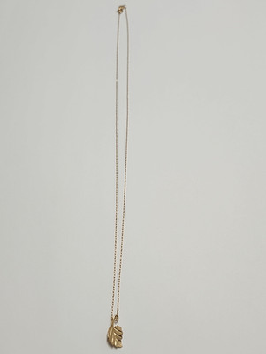 14K Blattgold Anhänger an 14K Gold 17'' Kette Halskette