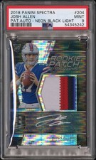 2018 Panini Spectra JOSH ALLEN RPA - Neon Black Light #204 3/10 - PSA 9