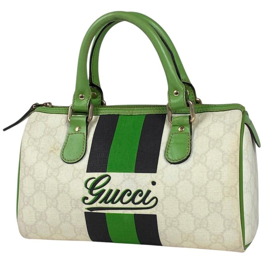 GUCCI Joy Line Mini Boston Bag in White Green Authentic From Japan TK