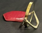 Vintage Shiseido Folding Compact Mirror Gold Tone w/Red Case Travel Vanity Japan — photo 5
