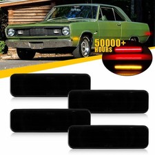 4x Front Rear Smoked LED Bumper Side Marker Light For 1971-1983 Dodge Charger EV