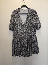 Universal Threads Women's Bell Elbow Sleeve Mini A-Line Dress X-LARGE Black Wht