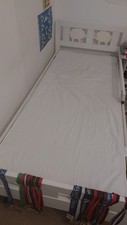 x2 biała rama łóżka dla malucha z materacem x2 – dobry stan