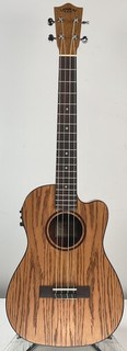 Ukelele de roble Lanikai OA CEB con corte y electrónica barítono pestaña rota
