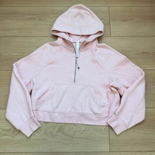 Lululemon Scuba Oversized 1/2 Zip Hoodie Womens M/L Pink Cropped Sweatshirt