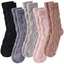 Fuzzy Socks for Women Soft Cozy Fluffy Slipper Winter Warm Microfiber Plush S...