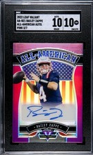 2022 Leaf Valiant All-American Bailey Zappe Pink RC Auto Holo 3/7 SGC 10 Gem 