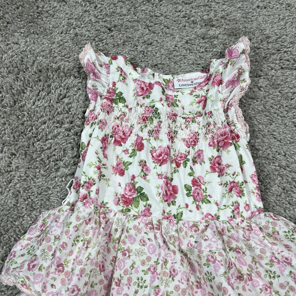 American Girl 's Love Shack Fancy Dress Pink Floral Garden Party Ruffles Size 3 - Image 3 of 4