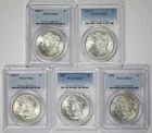 Lot 5 Coins Different Date Morgan Dollar Silver $1 MS 63 PCGS