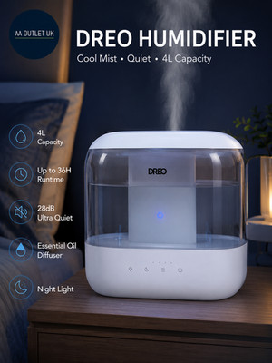 Dreo Luftbefeuchter Schlafzimmer Baby 4L Cool Mist Supersized Home 28dB Leise Luft