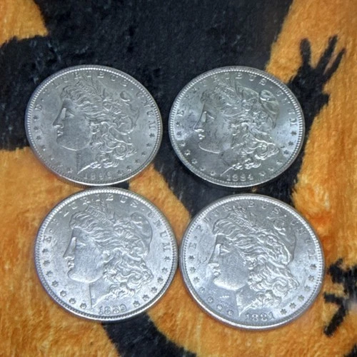 Morgan Silver Dollar AU/BU Coins (random year)             (LOT OF 2). 1878-1904