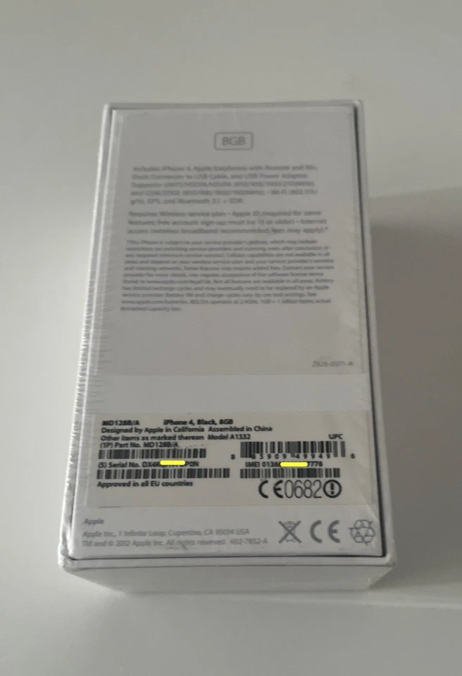New Sealed Old Stock Apple iPhone 4 8gb 4th Generation Black UK Model Rare iOS 6 - Image 4 of 4