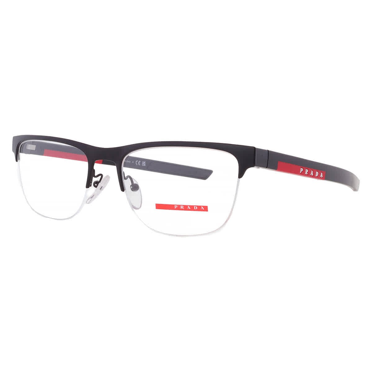Prada Linea Rossa Demo Rectangular Men's Eyeglasses PS 51QV 1BO1O1 57