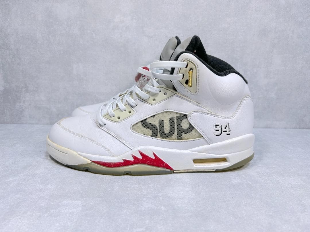 Nike x Supreme Air Jordan 5 Retro White 824371-101 - Men's US10 No