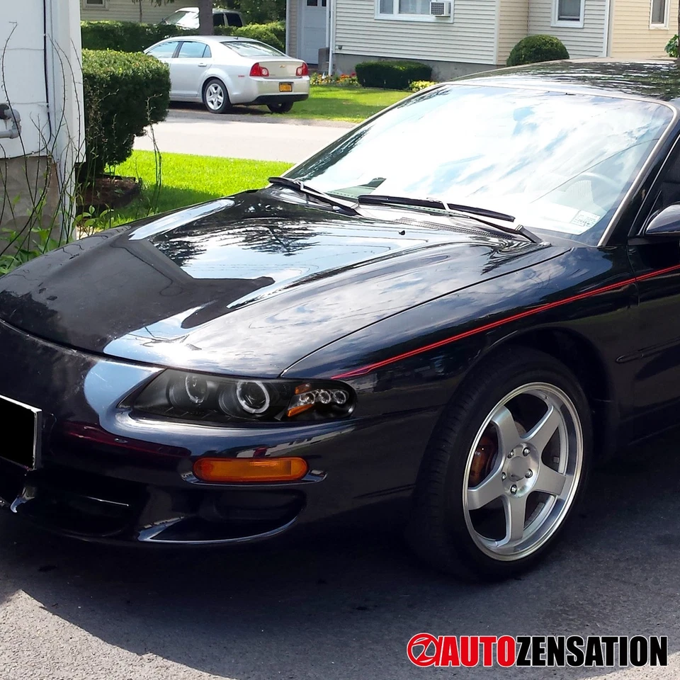 Fit 1997-2000 Dodge Avenger Chrysler Sebring Black LED Halo Projector Headlights - Imagem 2 de 4