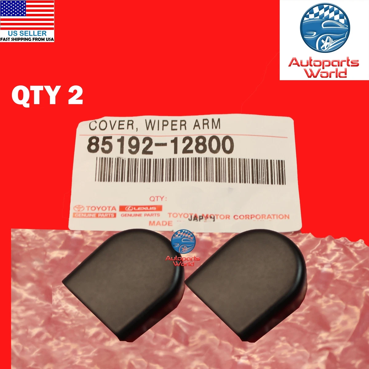 2 Tapas De Tuerca Para Brazo Limpiaparabrisas Toyota - Originales, Número 85192-12800, Fácil Instalación