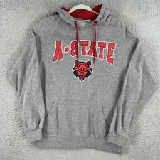 Arkansas State Red Wolves Hoodie MENS Medium Pullover Sweatshirt Gray ASU