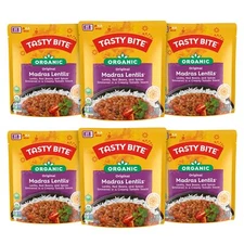 Tasty Bite Organic Madras Lentils 10 Ounce Pack of 6 Ready to Eat Microwavabl...