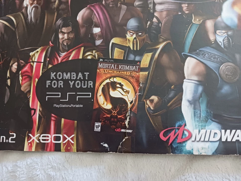 RARE Original Mortal Kombat Armageddon 2-sided Promo Poster Sign Banner 2006 - Image 4 of 4