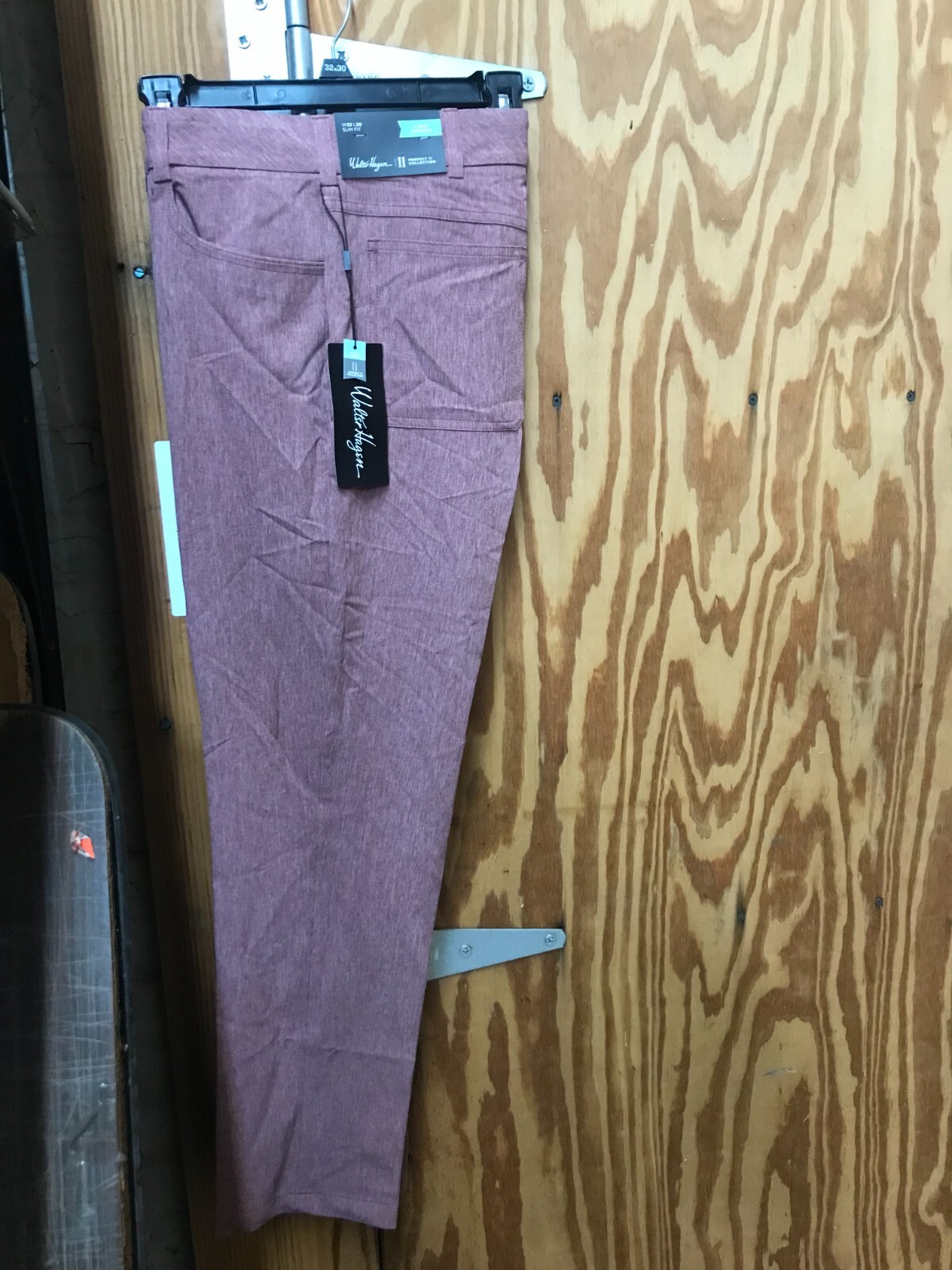 Walter Hagen Men's Perfect 11 Golf Pants Slim Fit Maroon/White 34W